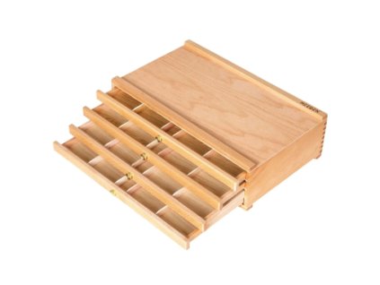 Dřevěná kazeta se 4 šuplíky, přírodní buk 25x40cm