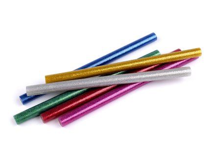 Barevné tavné lepidlo O11 mm s glitry (6ks)