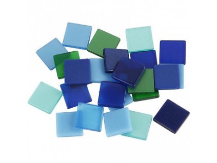 Mozaika zeleno-modrá 1x1cm 25g (Barva modrá 1x1cm 25g)