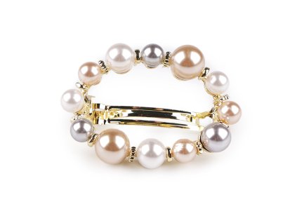 Francouzská spona do vlasů s perlami (Balení 1 ks, Varianta perlová)