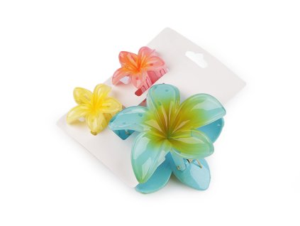 Skřipec do vlasů květ sada 2+1 ks (Balení 1 sada, Varianta 1 růžová sv.)