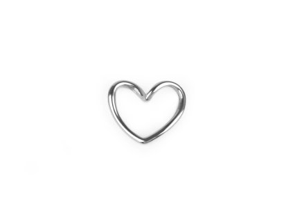 Přívěsek a komponent k výrobě šperků z nerezové oceli srdce 18x16 mm (Balení 1 ks, Varianta platina)