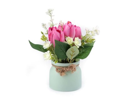 Umělé tulipány v květináči (Balení 1 ks, Varianta 1 bílá)