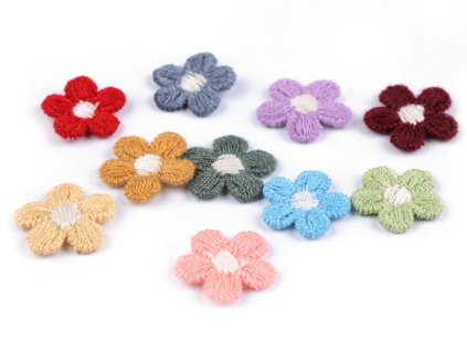 Vyšívaný květ Ø1,5 cm (Balení 10 ks, Varianta mix)