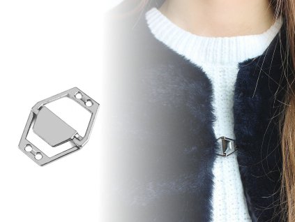 Kovové ozdobné zapínání 20x26 mm (Balení 1 pár, Varianta 1 nikl)