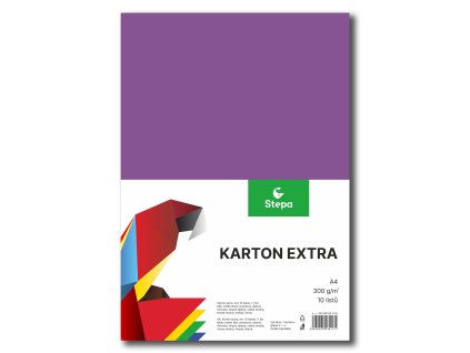 Barevný karton EXTRA - A4, 300g (10 listů) - vyberte barvu (Barva mix barev)