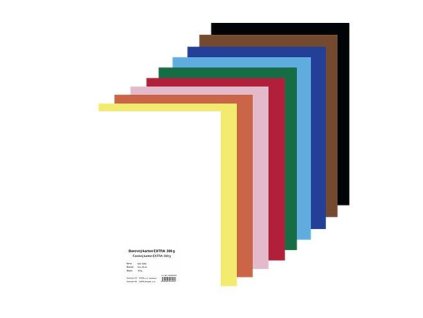 Barevný karton EXTRA - 50x70cm, 300g (10 listů) - vyberte barvu (Barva mix barev)