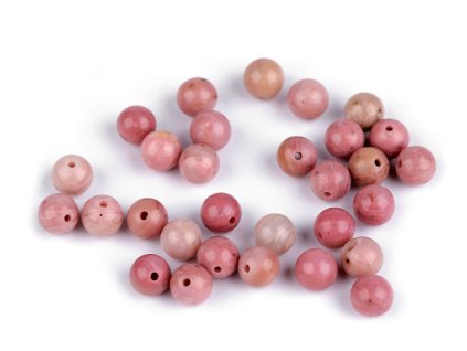 Rodonit, minerální korálky Ø6 mm (Balení 10 ks, Varianta růžová)