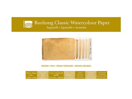 Akvarelový papír Baohong Classic 38x56cm rough 300g