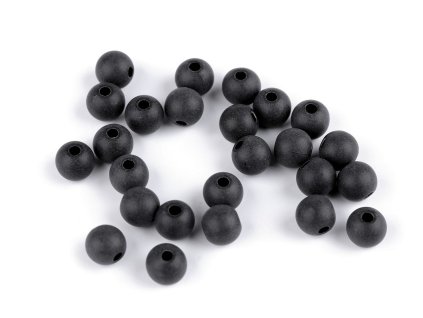 Plastové korálky matné Ø8 mm - antracit (25ks)