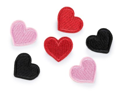 Nažehlovačka srdce (Balení 10 ks, Varianta 1 růžová sv.)