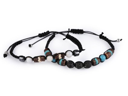 Náramek shamballa unisex (Balení 1 ks, Varianta 1 krémová nejsvět.)