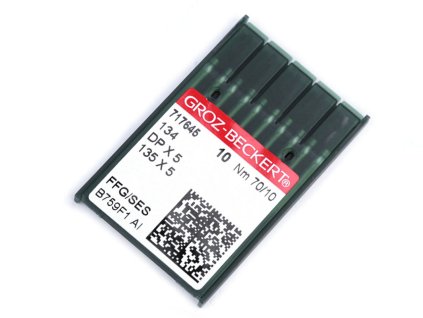 Strojové jehly do průmyslových strojů Groz - Beckert na úplet 70; 80; 90 (Balení 1 krab., Varianta 1 (70) nikl)