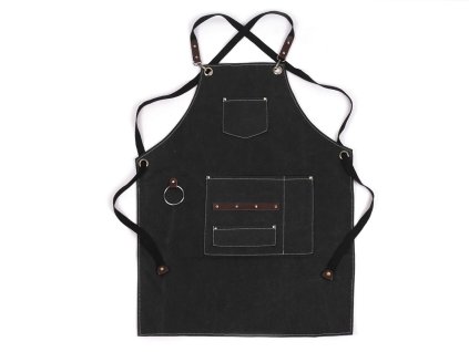 Zástěra profesionální nastavitelná z hrubé bavlny (Balení 1 ks, Varianta 2 černá)