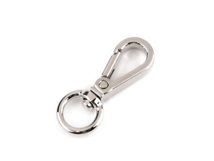 Kovová karabinka otočná, průvlek 9 mm (Balení 1 ks, Varianta 1 nikl)