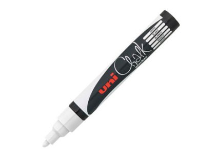 Křídový popisovač Uni 1,8-2,5mm – bílý (Barva bílý)