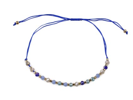 Náramek shamballa broušené korálky s AB efektem (Balení 1 ks, Varianta 1 růžová střední)