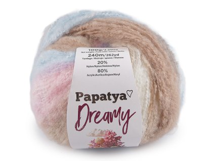 Pletací příze Papatya Dreamy 100 g (Balení 1 ks, Varianta 1 (01) béžová růžová světlá)