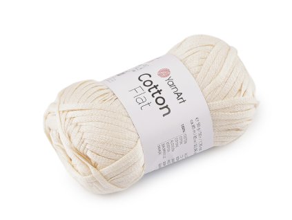 Bavlněná pletací příze Cotton Flat 50 g (Balení 1 ks, Varianta 1 (6701) Off White)