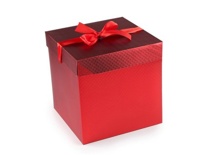 Dárková krabice s mašlí metalická (Balení 1 ks, Varianta 1 stříbrná)