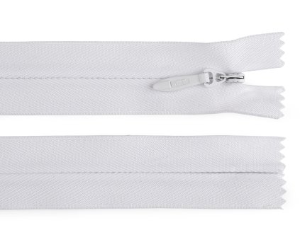 Spirálový zip skrytý No 5 délka 60 cm pevný (Balení 1 ks, Varianta 101 bílá)