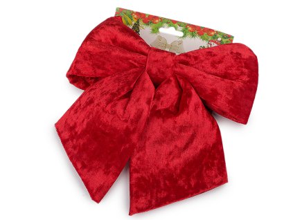 Vánoční mašle sametová 21x24 cm (Balení 1 ks, Varianta 1 červená)