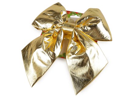 Vánoční mašle metalická 21x24 cm (Balení 1 ks, Varianta 1 zlatá)