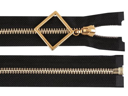 Kovový zip No 5 délka 80 cm s ozdobným jezdcem (Balení 1 ks, Varianta černá)