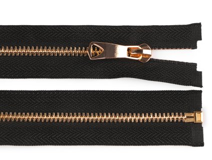 Kovový zip No 5 délka 50 cm s ozdobným jezdcem (Balení 1 ks, Varianta 3 černá černý nikl)