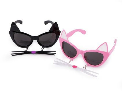 Párty / karnevalové brýle kočka s čumákem - dětské (Balení 1 ks, Varianta 1 růžová sv.)