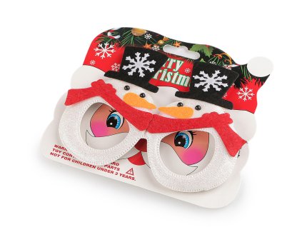Vánoční párty / karnevalové brýle Santa, sněhulák (Balení 1 ks, Varianta 1 bílá sněhulák)