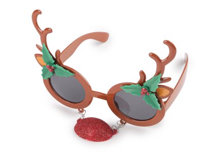 Vánoční párty / karnevalové brýle sněhulák, sob s nosem (Balení 1 ks, Varianta 1 bílá)