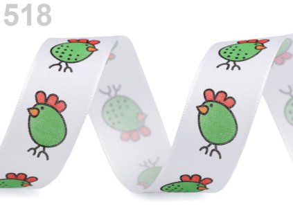 Taftová stuha šíře 25 mm kuřátko - zelená (10,7m)