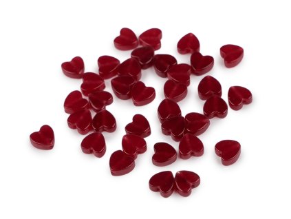 Minerální a skleněné korálky srdce Ø6 mm (Balení 35 ks, Varianta 1 bílá minerál)