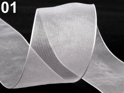 Monofilová stuha šíře 40mm - bílá