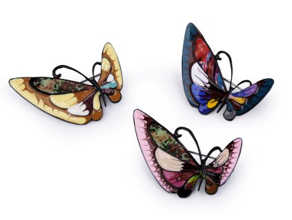 Brož motýl (Balení 1 ks, Varianta 1 béžová nejsv.)