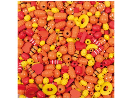 18474 1 koralky drevene big 1000ks zlutooranzove