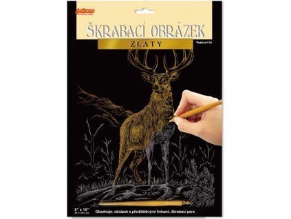 23025 1 skrabaci obrazek zlaty jelen