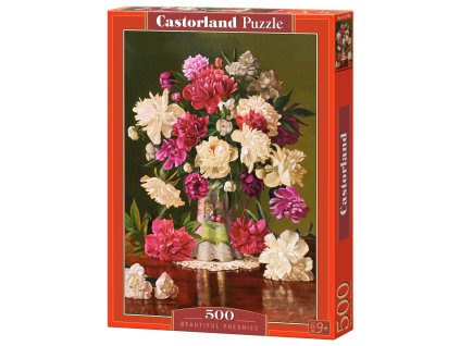 25185 1 puzzle castorland 500 dilku pivonky
