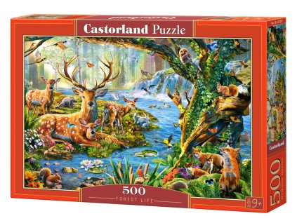27739 2 puzzle castorland 500 dilku zivot v lese