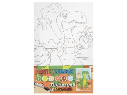 30435 2 malovani na platno dino se sopkou 30x20 cm