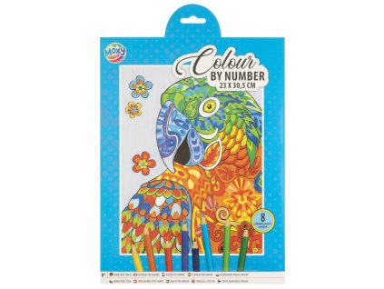 31401 1 kresleni podle cisel a4 8 pastelek papousek