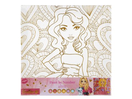 33417 malovani na platno se zlatou konturou divka