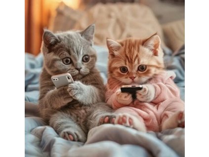 33897 5 diamantovy obrazek kocici volani mobil v tlapkach 30 x 40 cm