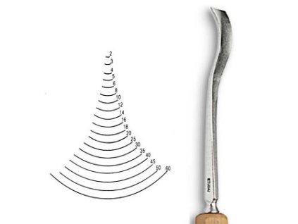 Dláto Stubai tvaru U zkosené 5536 – šířka 4mm (Barva šířka 4mm)