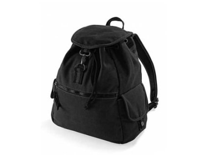 Plátěný batoh Camel s kapsami – černý / black (Barva černý / black)