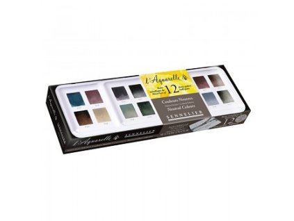 Sada akvarelových barev Sennelier 12+12ks – Neutral (Barva Neutral)