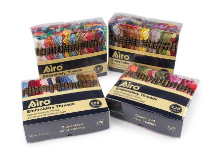 Příze vyšívací typ mouline AIRO sada 500 ks/8 m (Balení 1 krab., Varianta mix)