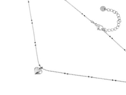 Náhrdelník z nerezové oceli srdce (Balení 1 ks, Varianta 1 stříbrná)