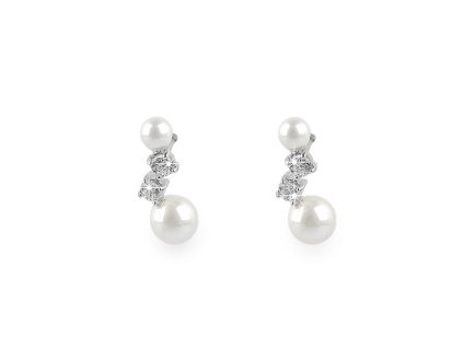 Perlové náušnice z nerezové oceli (Balení 1 pár, Varianta 1 stříbrná)